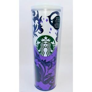 STARBUCKS Halloween 2021 Glow In Dark With Lid Purple Black Cat 16 OZ New Siren